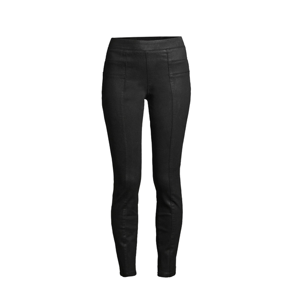Sofia by Sofia Vergara Black Faux Leather Skinny Pants/Jeggings - Size 4 - Picture 3 of 13